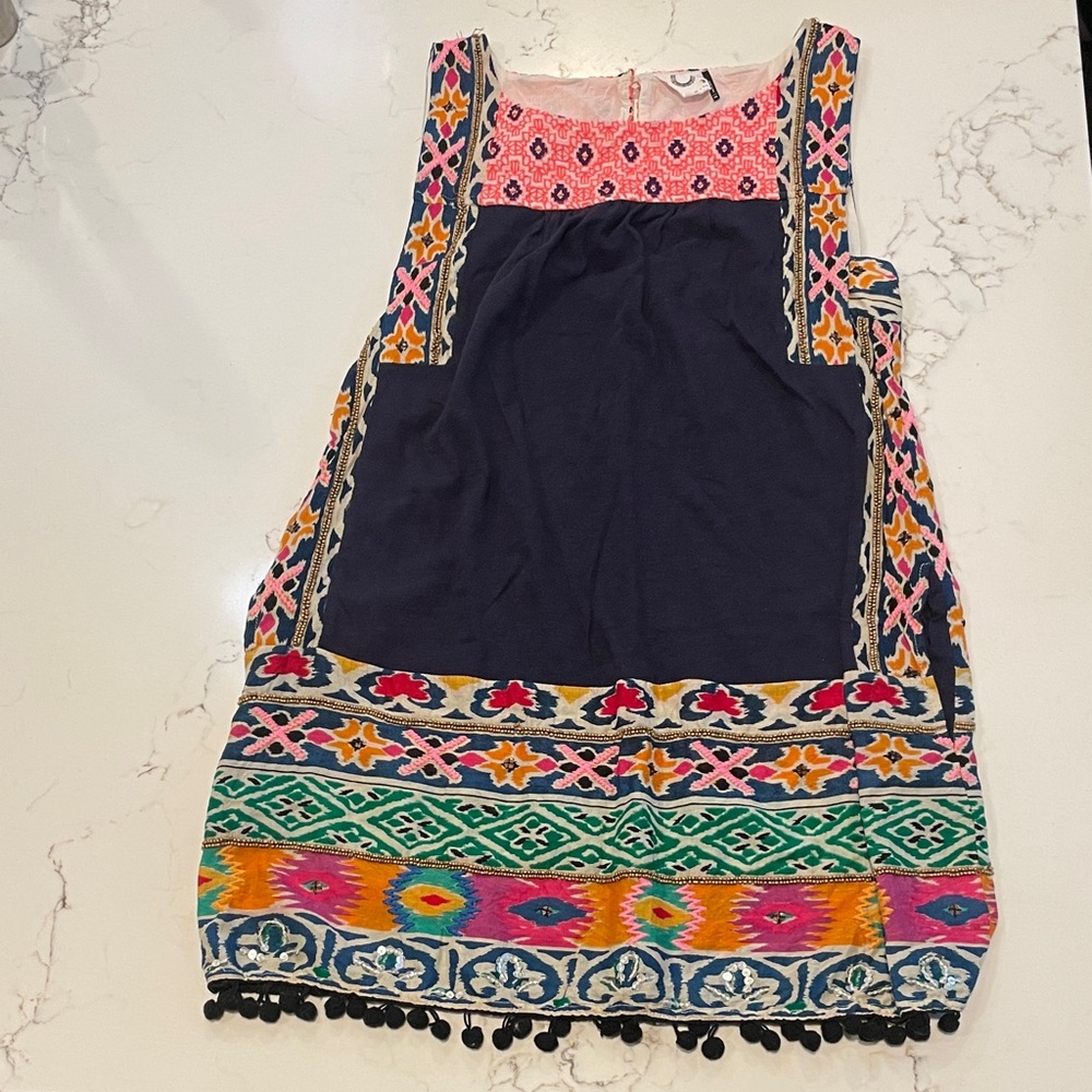 Akemi and Kin Sleeveless Dress with Pom Pom Hem size xs